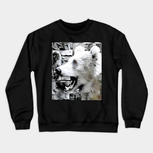 Bear Black and White Spray Paint Wall Crewneck Sweatshirt